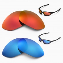 Walleva Fire Red + Ice Blue Polarized Replacement Lenses For Oakley XX/Old Twenty (before 2011 version) Sunglasses